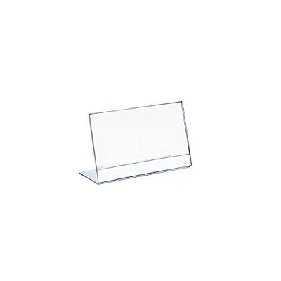 Azar 112721 7-Inch Width by 5.5-Inch Height Horizontal Slanted L-Shaped Acrylic Sign Holder, 10-Pack