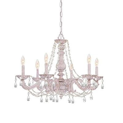 Crystorama 5026-AW-CL-MWP Crystal Six Light Chandeliers from Sutton collection in Whitefinish,
