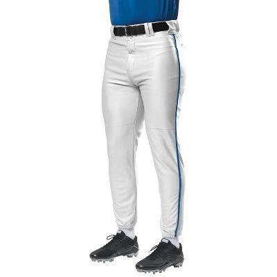 A4 A4 Youth WarpedKnit Piped Baseball Pant , White|Royal Blue, x-small